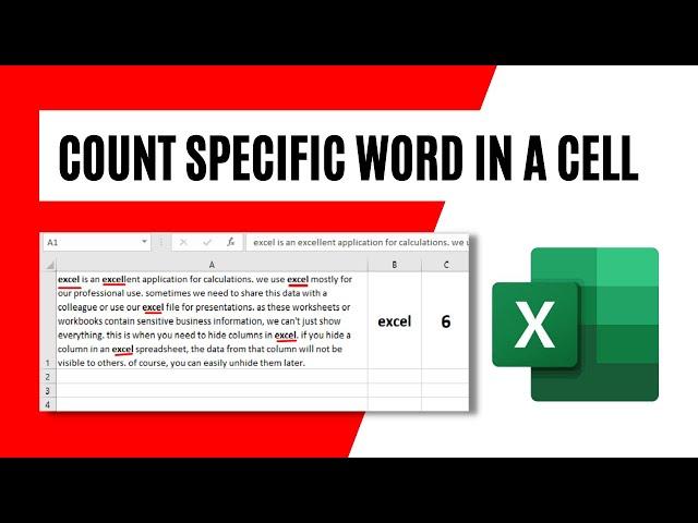 How To Count the Number of a Specific Word in An Excel Cell