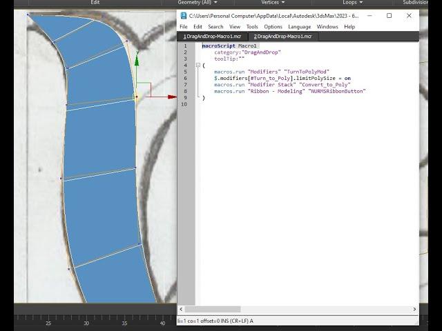 Create a simple macroScript in 3ds Max that converts a closed spline to a quad mesh.