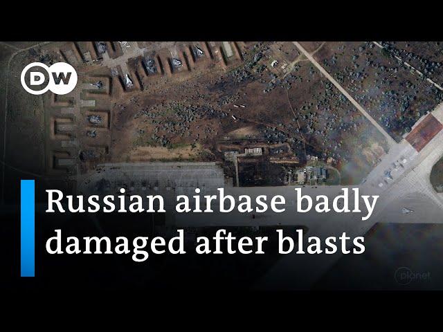 Kyiv says 9 Russian planes destroyed in blast on the Crimean Peninsula | DW News