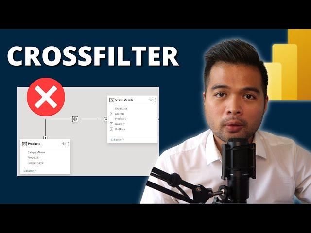 CROSSFILTER DAX Basics // How to use the CROSSFILTER DAX function in Power BI in 2024
