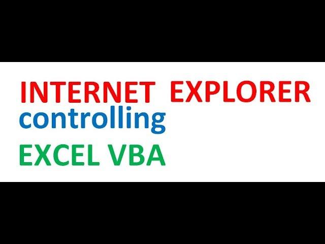 Excel VBA Internet Explorer Controlling