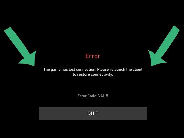 Fix valorant error code VAL 5 The game has lost connection please relaunch the client to restore