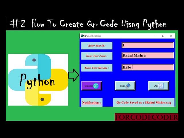 How To Create Qr Code Using Python #2 | Qr Generator  |Python mini projects #15 | for code coder