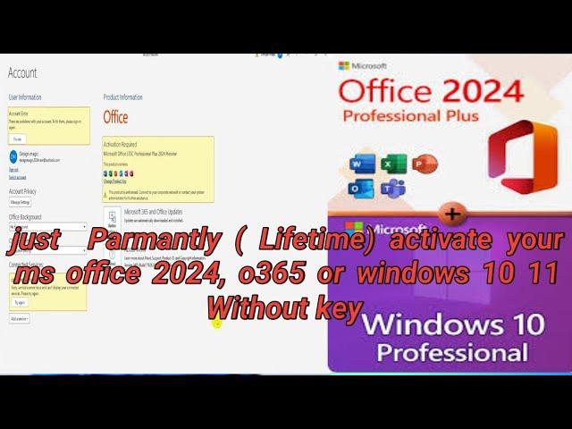 Fix -How to Activate Permanently (lifetime) MS Office 2024, o365 & Windows 7,10,11 l 2024 -  YouTube