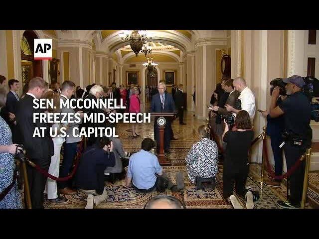 Mitch McConnell briefly leaves news conference after freezing up mid-sentence