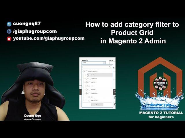 How to add the category filter to product grid in Magento 2 Admin