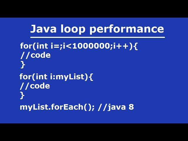 java for loop VS for each loop VS forEach method (performance test)