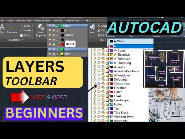 Layers Toolbar in AutoCAD | Need & Uses||Autocad tutorial|