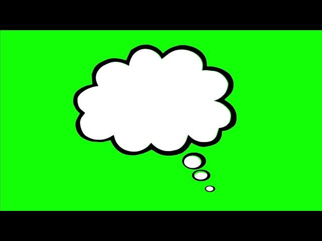 Comic Book Cloud Thought Bubble - Comic Green Screen