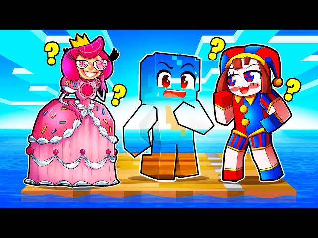 INVISIBLE on POMNI and CANDY PRINCESS RAFT In Minecraft!