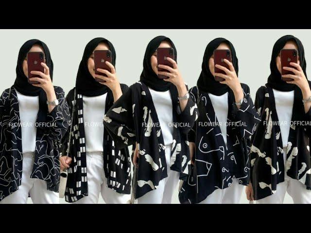 Rekomendasi Shopee Haul Kimono Outer Monochrome Series + Link Shopee #shorts