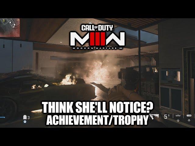 COD Modern Warfare 3 - Think She'll Notice? Achievement/Trophy - Destroy all the Mansion Garage Cars