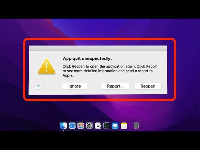 Quit Unexpectedly Mac Application Problem Solved