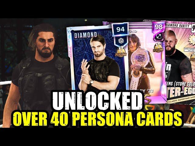 UNLOCKED OVER 40 PERSONA CARDS IN WWE 2k24 MyFACTION