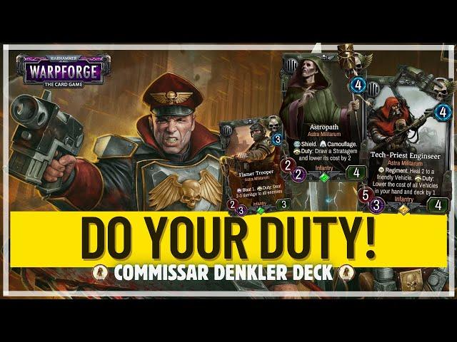 Commissar Denkler Deck Guide Astra Militarum (Warhammer 40k Warpforge)