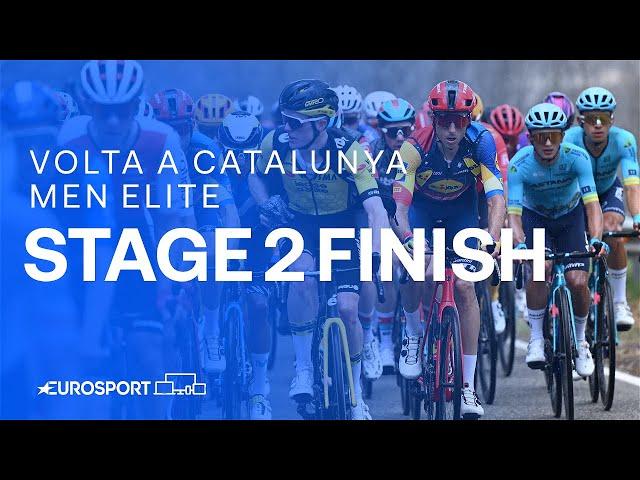 HEAVY RAIN pours down at Vallter 2000  | Stage 2 Finish Volta a Catalunya 2024 | Eurosport Cycling