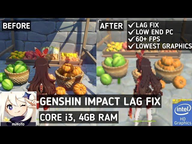 Genshin Impact Lag Fix Low End PC | How To Play Genshin Impact On 4GB RAM Intel HD Graphics