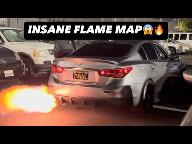 Q50 GETS CRAZY FLAME MAP!!! *HUGE FLAMES*