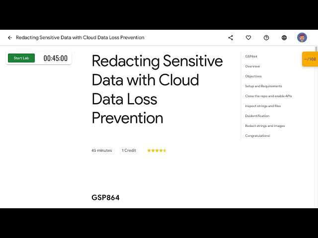 Redacting Sensitive Data with Cloud Data Loss Prevention GSP864