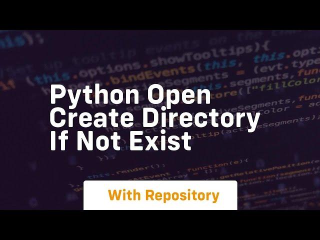 python open create directory if not exist