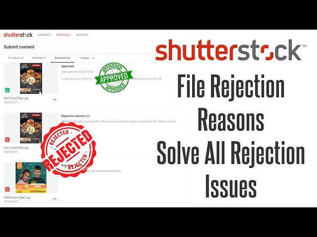 Shutter Stock Contributor Account Files Rejection  Issues  &  its Solutions