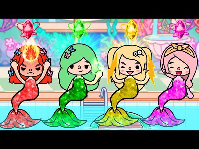 Fire, Ice, Golden and Water Mermaid | Toca Life Story | Toca Boca