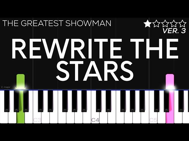 The Greatest Showman - Rewrite The Stars | EASY Piano Tutorial