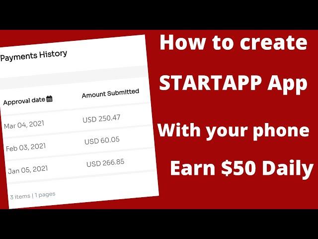 How to create STARTAPP app with your phone, earn $50 Daily With Start.io App