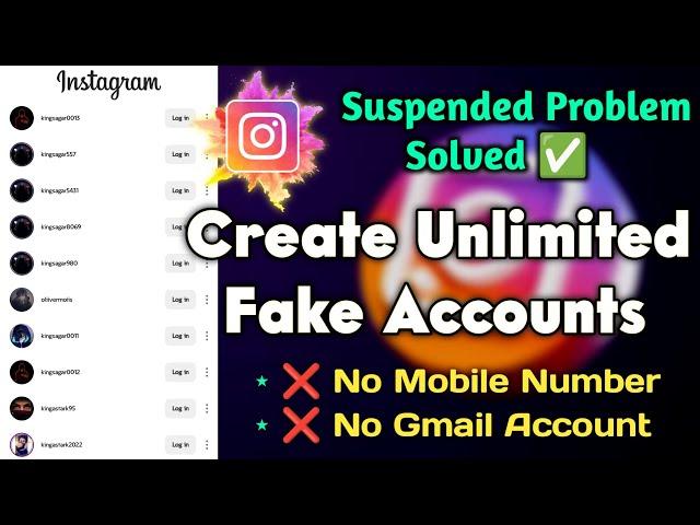 UNLIMITED INSTAGRAM ACCOUNTS - Suspended Problem Solved | Make more Instagram Accounts | TECH Light