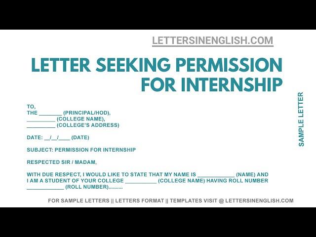 Request letter to College for No Objection Certificate for internship – Sample Letter to College