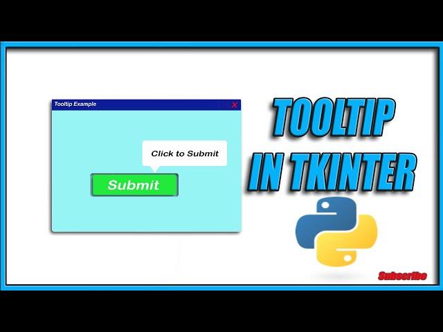 ToolTip in Tkinter || How to make balloon in tkinter || Python GUI Tutorials || CID