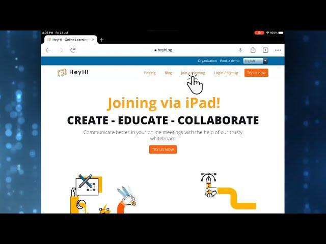 Joining a meeting via iPad on HeyHi
