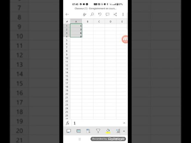 Déplacer une sélection de données dans une feuille de calcul sous Microsoft 365 Excel sur Android