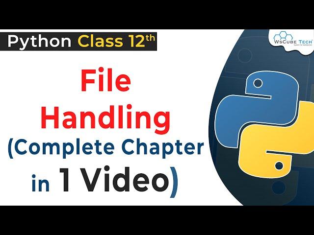 Full Chapter- File Handling in Python Class 12 | Python File Handling | Python for Class 12 CBSE