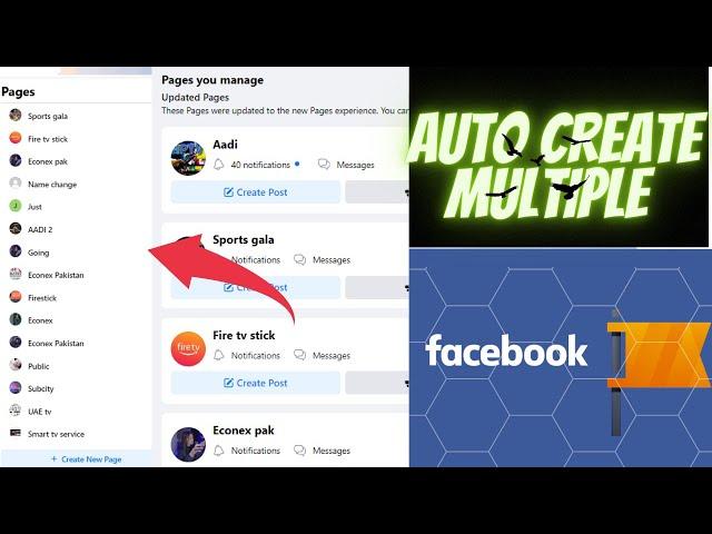 How to Create Auto Multiple FB pages in 1 click| #facebook #facebookpage #facebookpost @Aaditricks