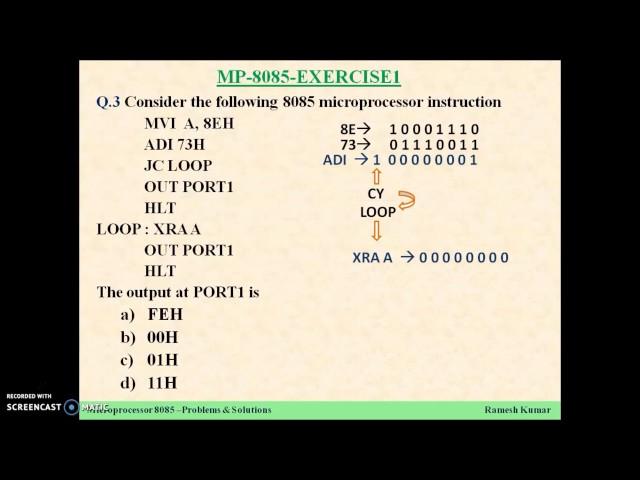 Microprocessor 8085 - Problems & Solutions