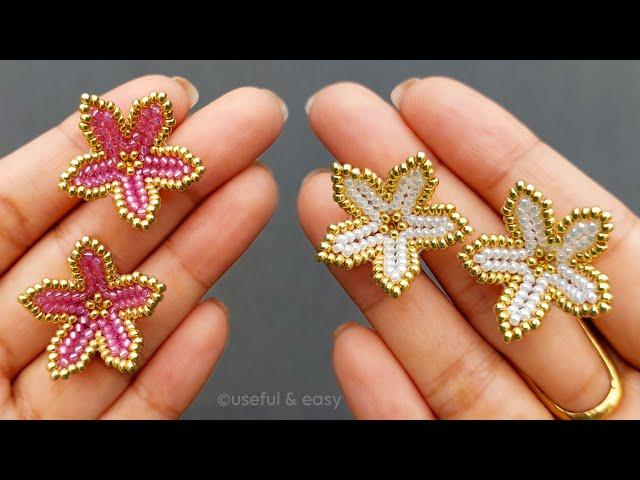 Floral Fantasy:Seed Bead Flower Earrings Tutorial/ Useful & Easy