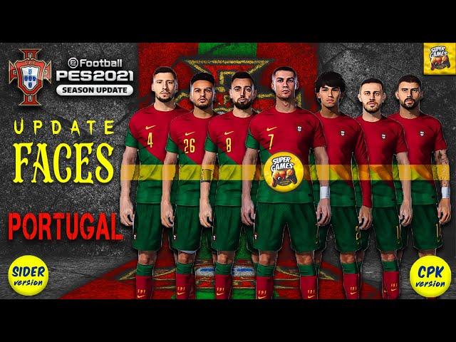 PES 2021  Portugal Facepack ● Ronaldo new look ( SIDER - CPK ) ● أوجه البرتغال كأس العالم 2022