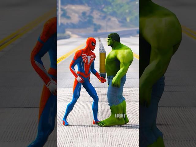 GTA V : SPIDER-MAN VS HULK SUPERHERO BATTLE  #shorts #gta5