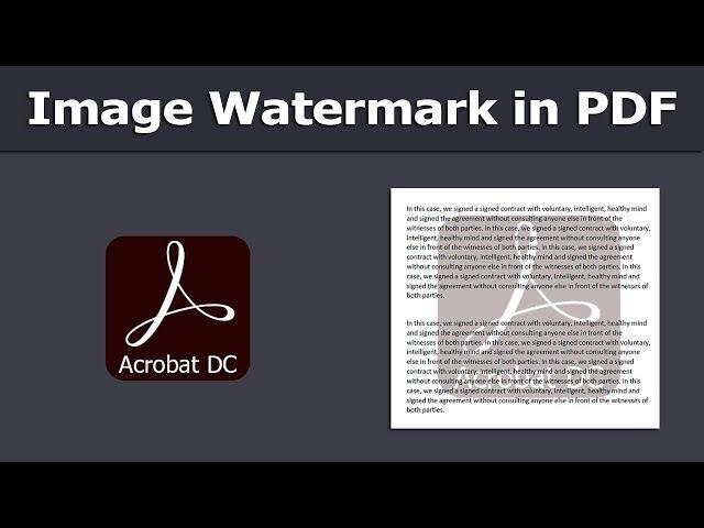 How to add image watermark to pdf document using Adobe Acrobat Pro