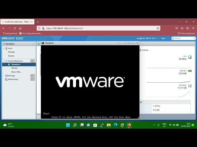 How to access BIOS menu of a virtual machine in VMware | system boot in rescue mode