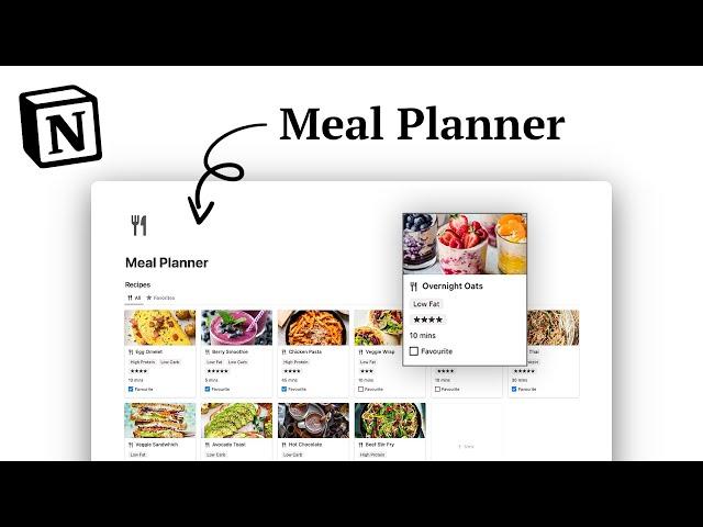 Notion Meal Planner Template Tour (FREE Download)