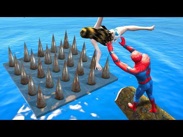 SPIDERMAN Water Ragdolls | GTA 5 Jumps/Fails Ep.86 (Euphoria Physics | Funny Moments | Ragdoll)