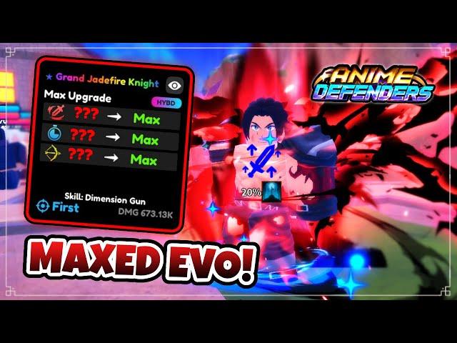 MAXED EVO JADEFIRE KNIGHT SHOWCASE! IS HE META? | Anime Defenders