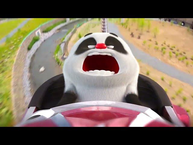 [Bamboo Panda 熊猫班卜️] 1st time Roller Coaster Riding  #shorts #panda #팬더