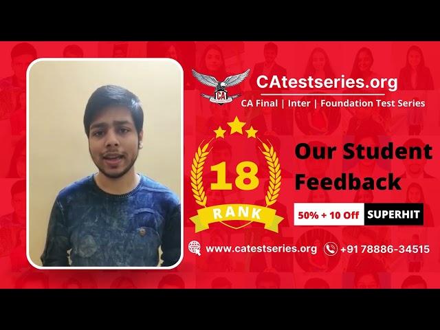 Best Test Series For CA Final - AIR 18 Review From Our Student