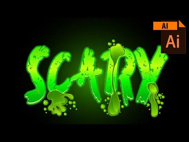 Spooky Slime Scary Text Vector Text Effect using Adobe Illustrator CC Tutorial | Full HD