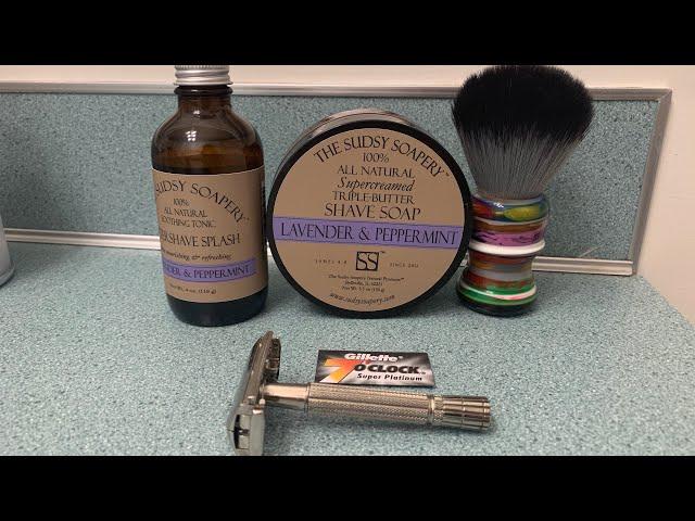 Gillette “TV Special” Super Speed Razor | Sudsy Soapery Lavender & Peppermint Shaving Soap & Splash