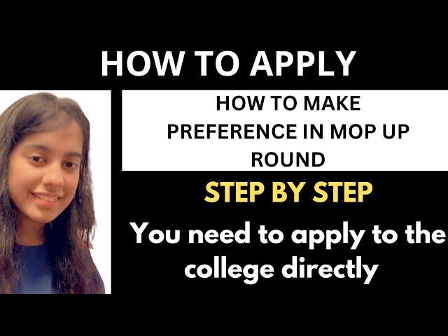 HOW TO SELECT COURSES AND COLLEGES IN MOP UP ROUND