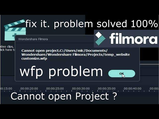 Cannot open project file wfp in filmora || fix Cannot open project || filmora me file nahi khul raha